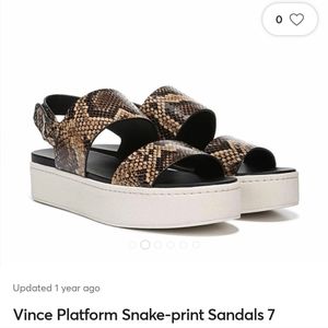 Vince snake print platform sandals